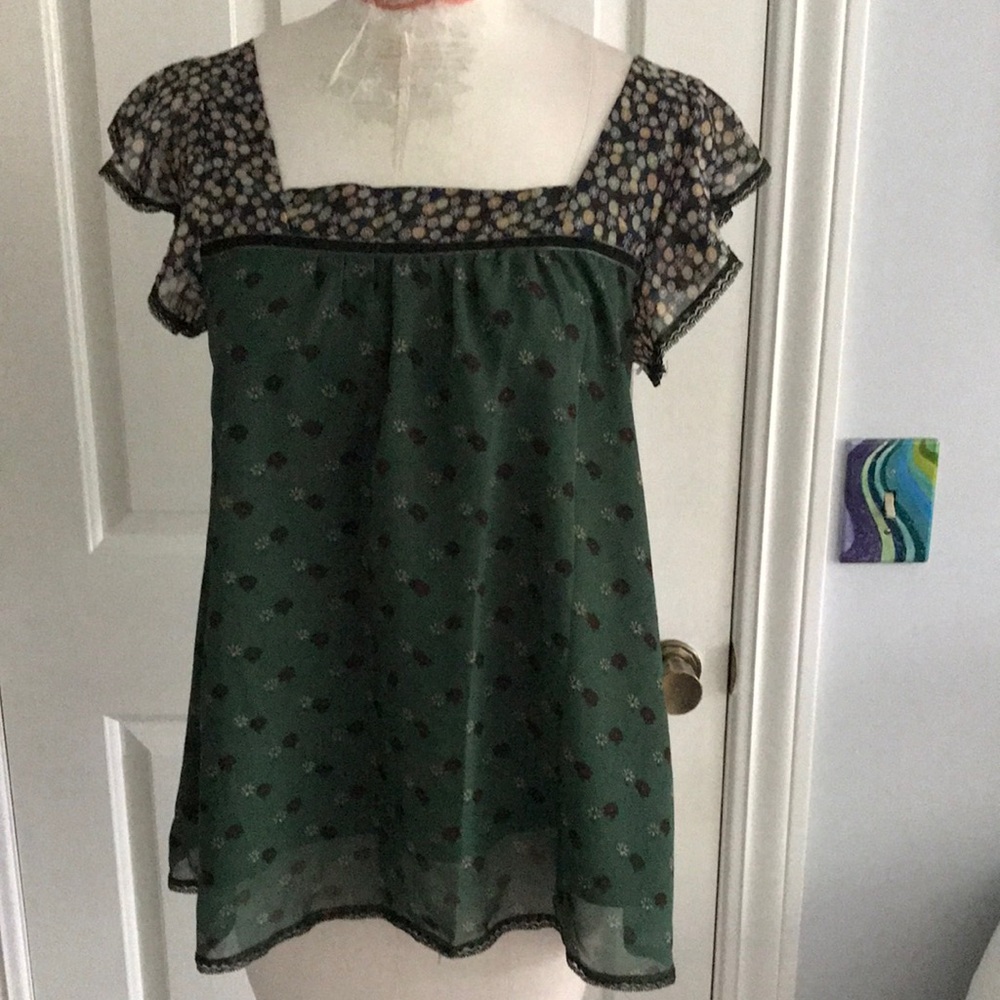 Nick and MO green blouse